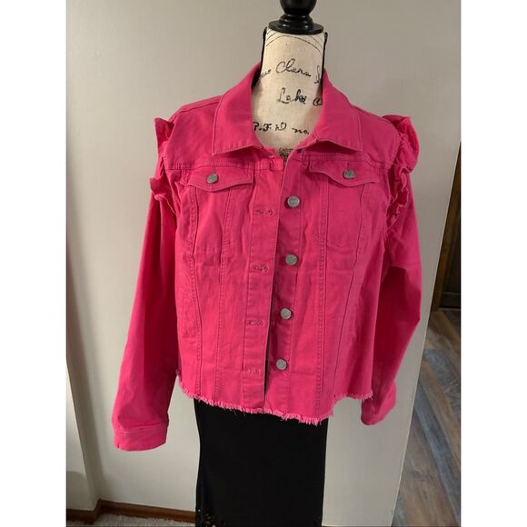 Est. 1946 Denim Ruffle Jacket Sz. XL - Picture 4 of 11